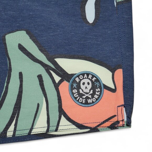 Roark Board Shorts Shorey 16" Shell Cove L Dark Navy Floral Swim Surf Hawaiian - Picture 16 of 16